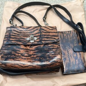 Patricia Nash Black and Brown Crossbody Bag